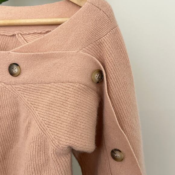 NANUSHKA Camerin Off Shoulder Sweater Apricot Pink Sz M {NN48} - Picture 6 of 9